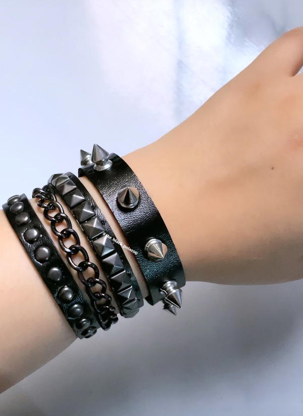 Punk Bracelet Set – 2 Pieces Image 1 Preview