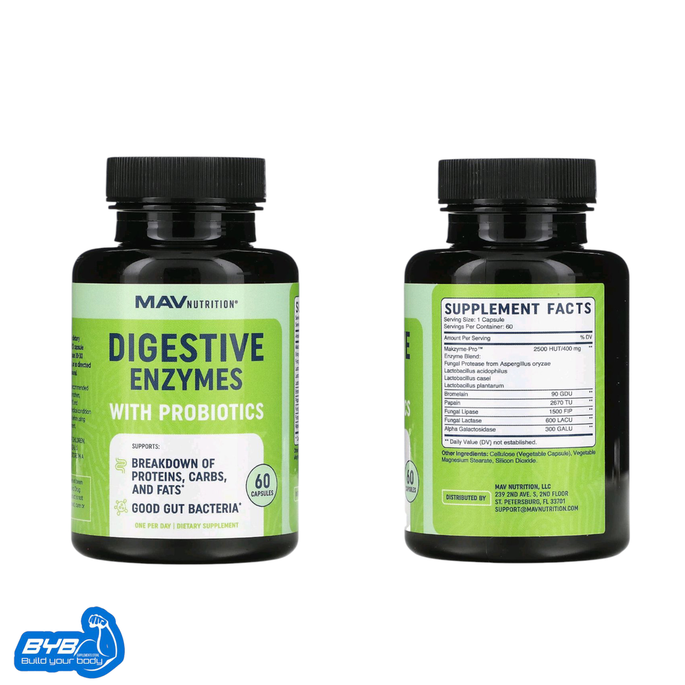MAV Nutrition Digestive Enzymes With Probiotics 60 Caps Preview Image