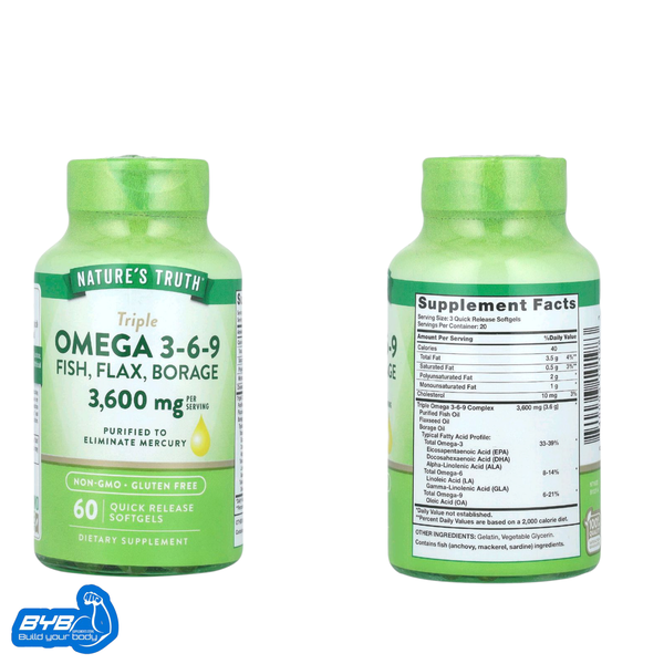 Nature's Truth Omega 3 6 9 3600mg 60 Caps  Image 1 Preview