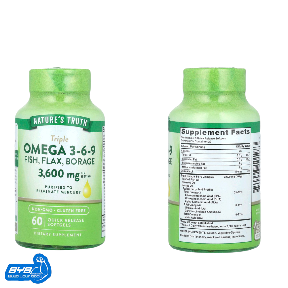 Nature's Truth Omega 3 6 9 3600mg 60 Caps Preview Image