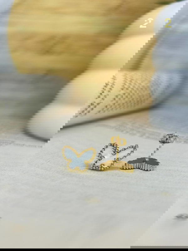 حلق فراشه ابيض  Image 1 Preview