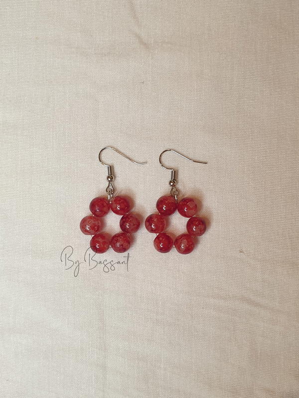 Red circle earrings ❤ Image 1 Preview
