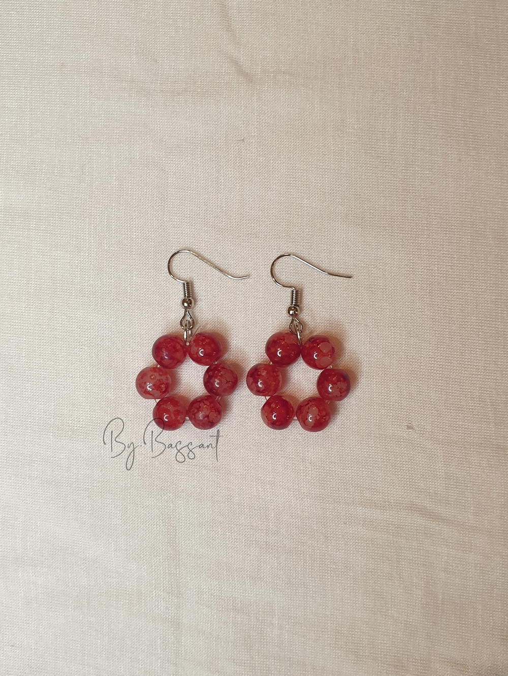 Red circle earrings ❤ Preview Image