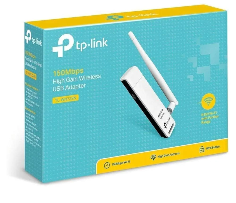دونجل واي فاي نانو USB من تي بي لينك، محول شبكة لاسلكي عالي الكسب 150 ميجابت لكل ثانية للكمبيوتر المكتبي واللاب توب، يدعم ويندوز 10/8.1/8/7/اكس بي لينكس 2.6.18-4.4.3، ماك او اس 10.9-10.15 (TL-WN722N) Preview Image