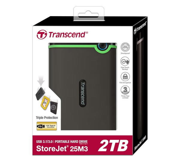 external hdd 2tb trandcend ضد الصدمات (40886) Image 1 Preview