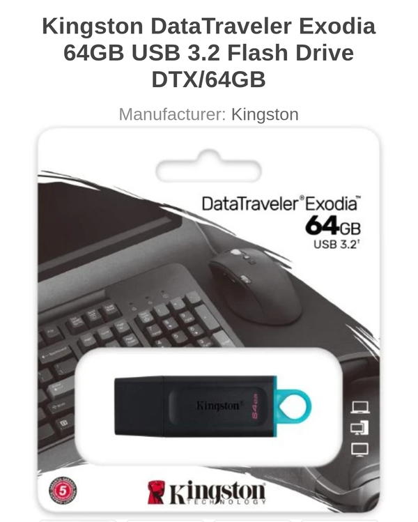 flash 64gb kingston usb3 Image 1 Preview