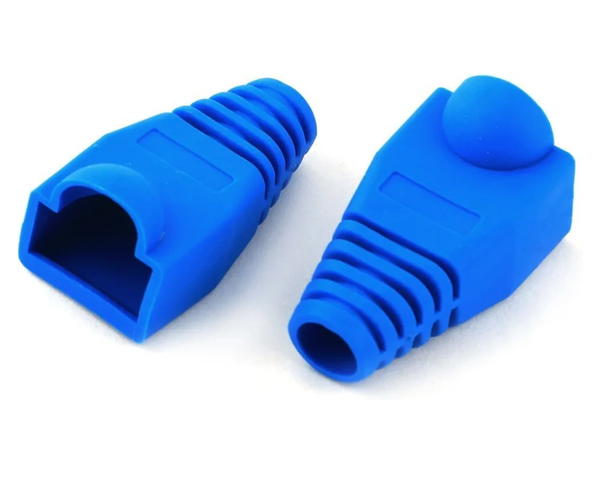 غطاء موصل كيبل ايثرنت ار جيه 45 من البلاستيك الناعم لتخفيف الضغط CAT5 CAT5E CAT6 CAT6E 100 قطعة كوبابا رمادي فاتح RJ45 لحاسوب شخصي Image 2 Preview