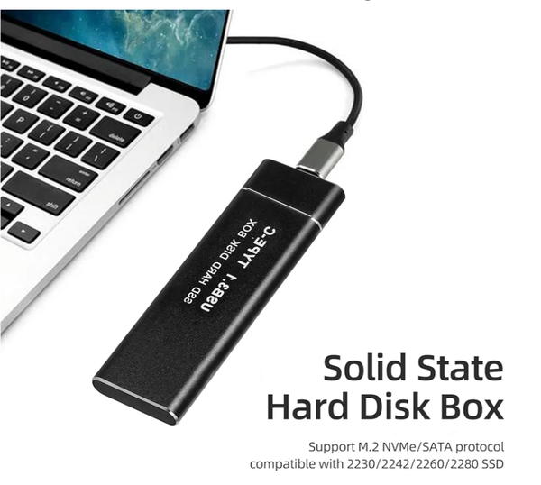 حافظة تخزين M.2 NVME من الألومنيوم بمنفذUSB 3.1 الجيل الثاني إلى منفذ الملحقات الإضافية السريع، وسيط خارجي ذو حالة ثابتة نوع C، قرص صلب ثاندربولت، يدعم UASP، متوافق مع مقاسات 2230 و2242 و2260 Image 2 Preview
