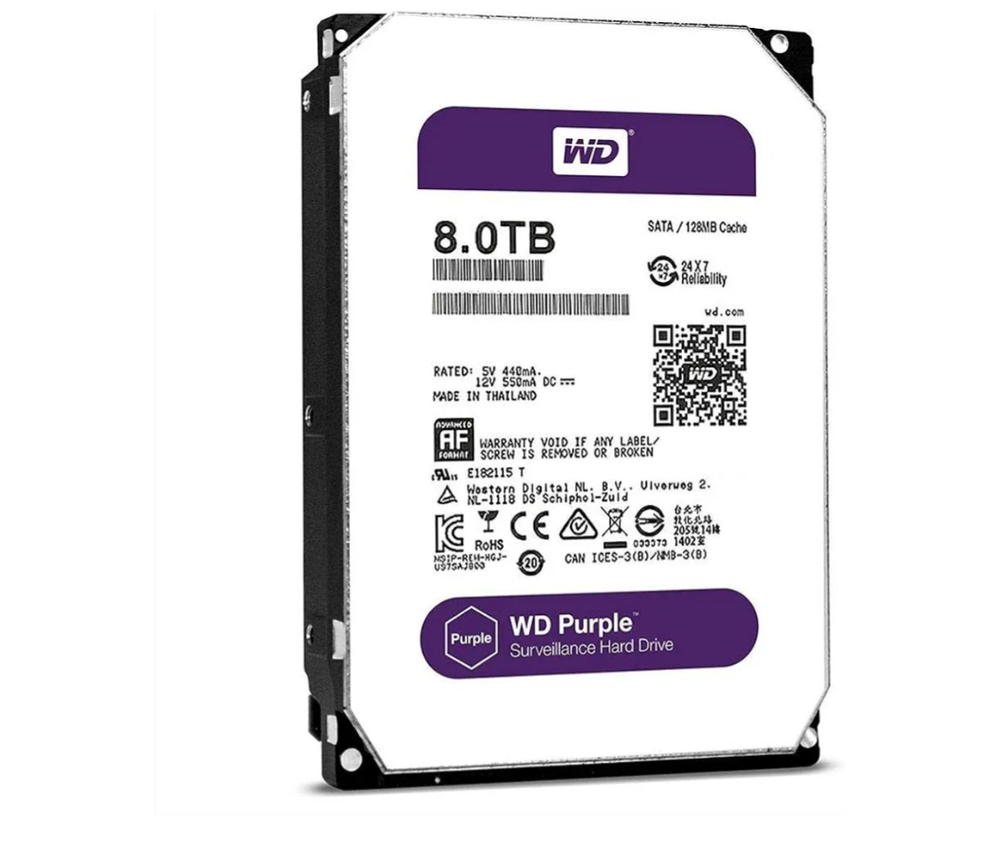 هارد ديسك قرص بيربل 8 تيرابايت مراقبة القرص الصلب 3.5 ساتا WD80PURZ من ويسترن ديجيتال purple  Preview Image