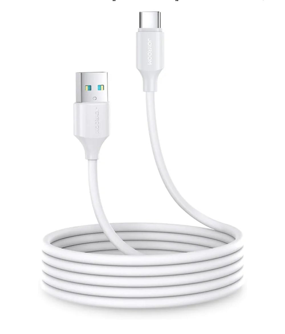 كابل بيانات للشحن السريع 3 امبير من USB نوع ايه الى سي من بطول 2 متر S Uc027A9 أبيض، لمحول الشحن Preview Image