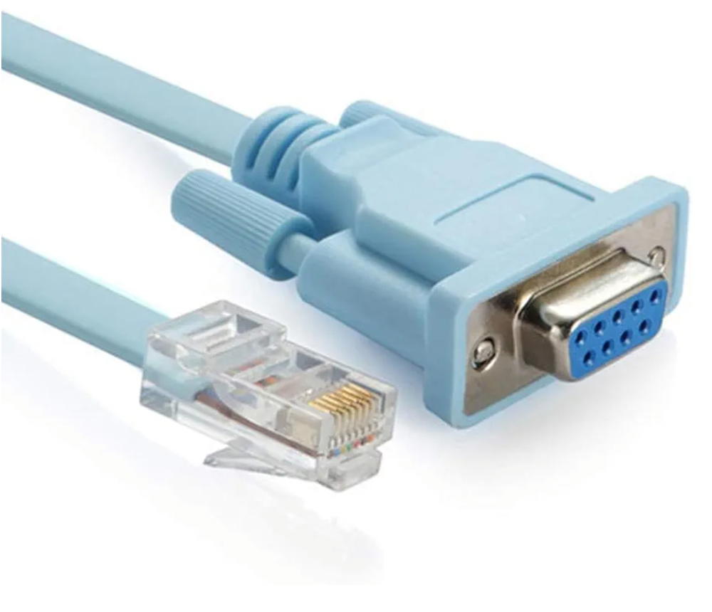كابل وحدة تحكم X1055 ار جيه 45 كات 6 ايثرنت إلى RS232 دي بي 9 كوم، كابل محول شبكة أنثى تسلسلي أزرق بطول 1.5 متر من اكسون Preview Image