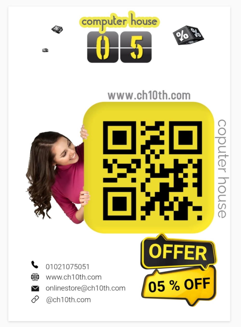 خصم على الخصم لما تشتري من متجرنا الإلكتروني إمسح رمز ال QR ☝️ بموبايلك أو دوس على اللينك 👇www.ch10th.com.... .... ..   ... ...  ..   ..   ...    ...  ..كمبيوتر هاوس كل ما تحتاجه في مكان واحد Preview Image