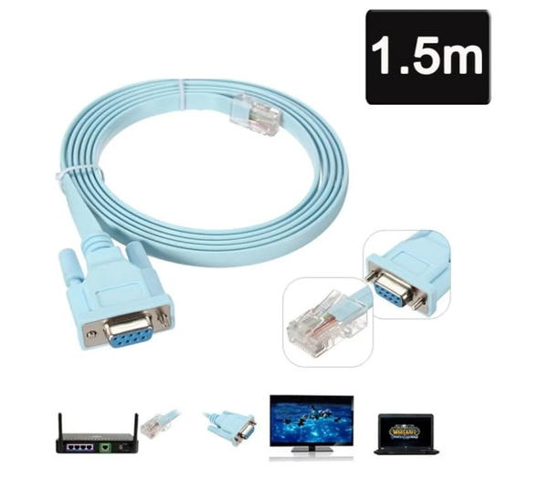كيبل وحدة تحكم X1055 ار جيه 45 كات 6 ايثرنت الى اس 232 دي بي 9 كوم محول شبكة انثى تسلسلي ازرق 1.5 متر Image 4 Preview