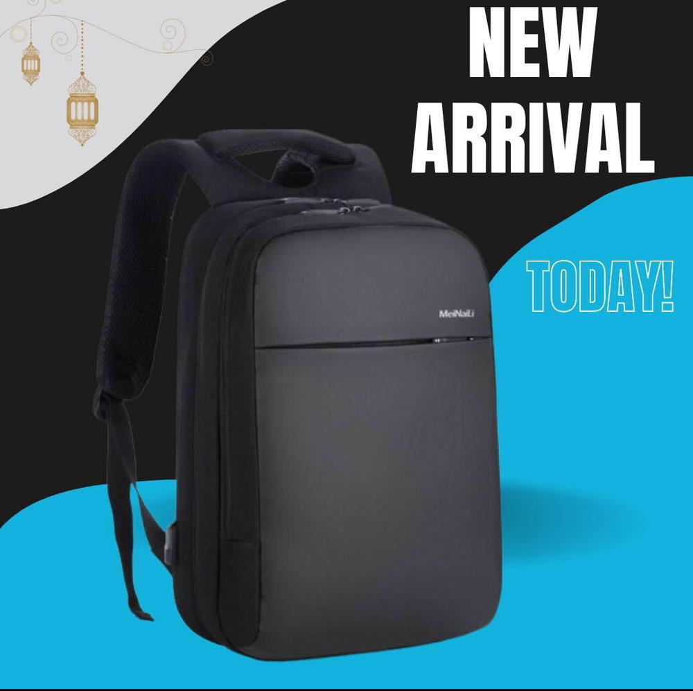 Meinaili 1802 - 15.6-Inch Waterproof Laptop Backpack With Usb Charging Port - Black Preview Image