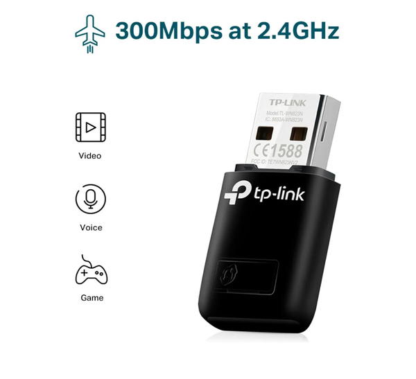محول USB صغير لاسلكي بسرعة 300 ميجابت في الثانية من تي بي-لينك - موديل TL-WN823N Image 4 Preview