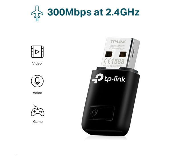 محول USB صغير لاسلكي بسرعة 300 ميجابت في الثانية من تي بي-لينك - موديل TL-WN823N Image 4 Preview