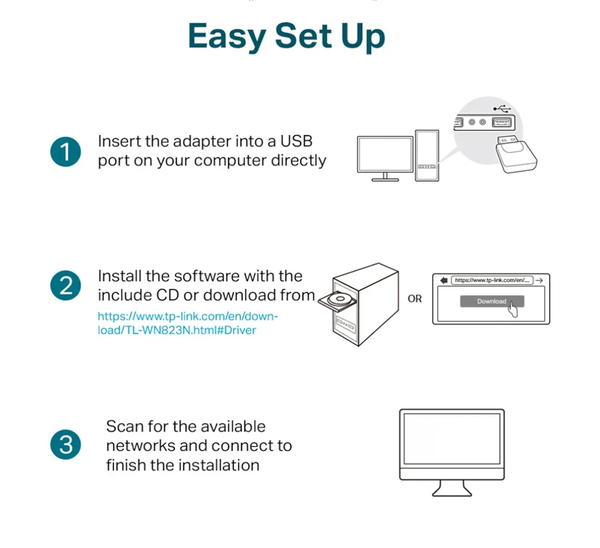 محول USB صغير لاسلكي بسرعة 300 ميجابت في الثانية من تي بي-لينك - موديل TL-WN823N Image 5 Preview