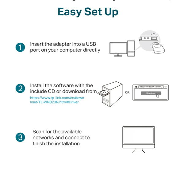 محول USB صغير لاسلكي بسرعة 300 ميجابت في الثانية من تي بي-لينك - موديل TL-WN823N Image 5 Preview