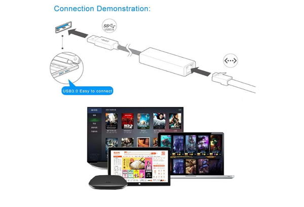 محول ايثرنت USB 3.0 الى 10 &&& 100 1000، شبكة محلية LAN، ار جيه 45 سلكي متوافق مع نينتندو سويتش ووي يو وماك بوك وكروم وويندوز10 و8.1 وMac OS وسيرفس برو، لون اسود Image 5 Preview