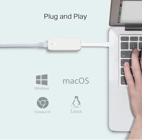 محول USB نوع سي الى ار جيه 45 من تي بي-لينك لشبكة جيجابت ايثرنت، USB 3.0 مثالي لجهاز الترا بوك وكروم بوك واللاب توب والكمبيوتر المكتبي، توصيل وتشغيل لويندوز 11/10، نظام تشغيل ماك اكس (10.9+) Image 5 Preview