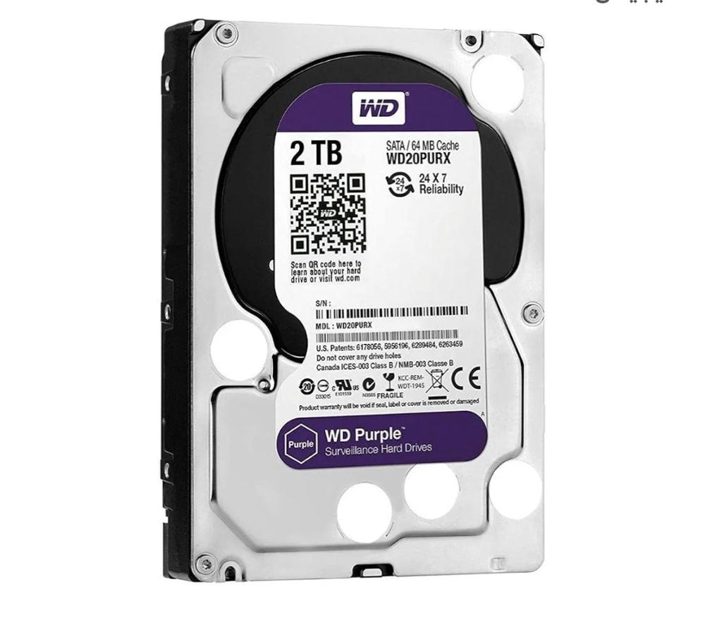 هارد ديسك قرص صلب بيربل لكاميرات المراقبة بسعة 2 تيرا من ويسترن ديجيتال - WD20PURZ، ata purple Preview Image