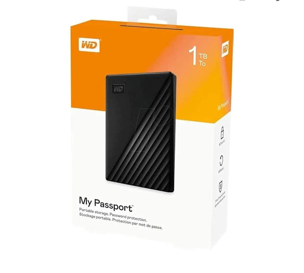 هارد ديسك فرص صلب خارجي محمول ماي باسبورت 1 تيرابايت بمنفذ USB 3.0 من دبليو دي - اسود، WDBYFT0020BBK Preview Image
