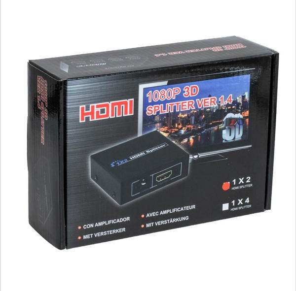 توبي 2b CV878 موزع HDMI من مدخل الي مدخلين automatic detection مع محول الطاقة ومؤشر LED لمنفذ التشغيل Image 2 Preview
