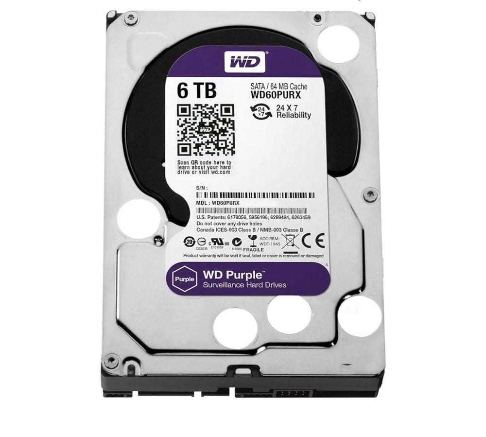 هارد ديسك قرص ويسترن ديجيتال قرص صلب 6 تيرابايت داخلي بي سي WD60PURZ إساتا purple Preview Image