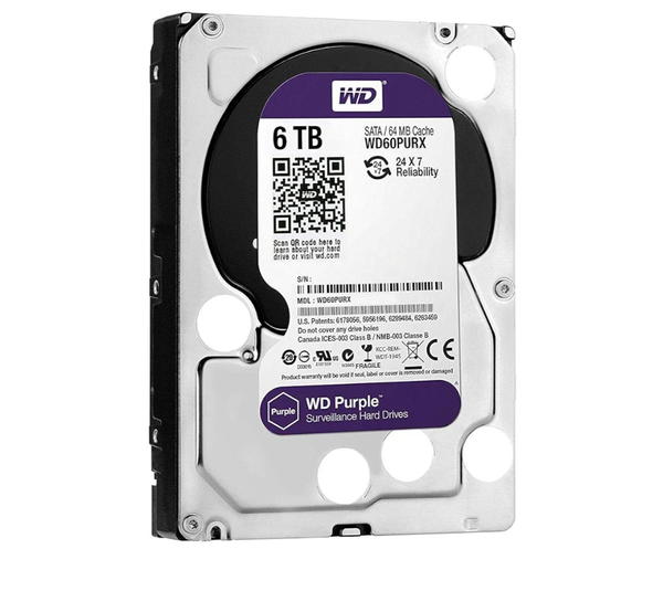 هارد ديسك قرص ويسترن ديجيتال قرص صلب 6 تيرابايت داخلي بي سي WD60PURZ إساتا purple Image 2 Preview