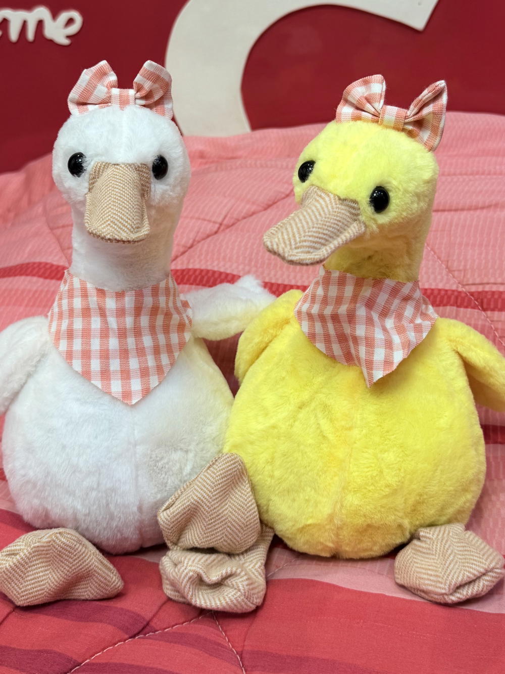Cute goose plushie with bow Preview Image