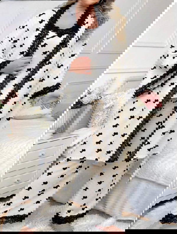 بيجامة قلوب ثلاث قطع Image 2 Preview