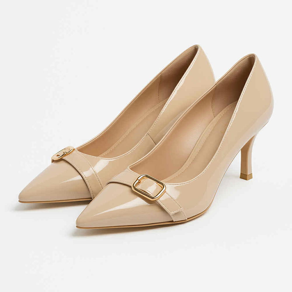 Beige Elegance Low Heels Preview Image