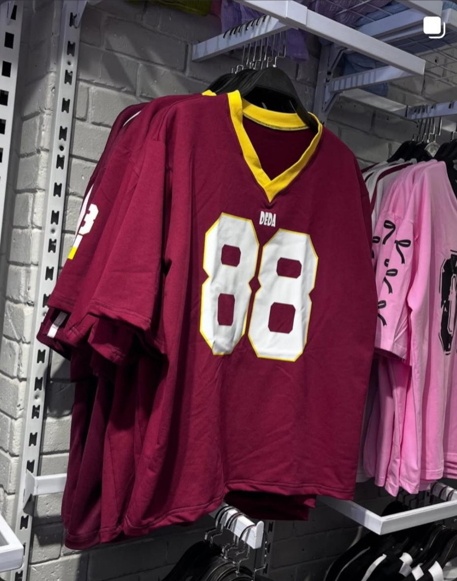 burgundy t-shirt over sized Preview Image