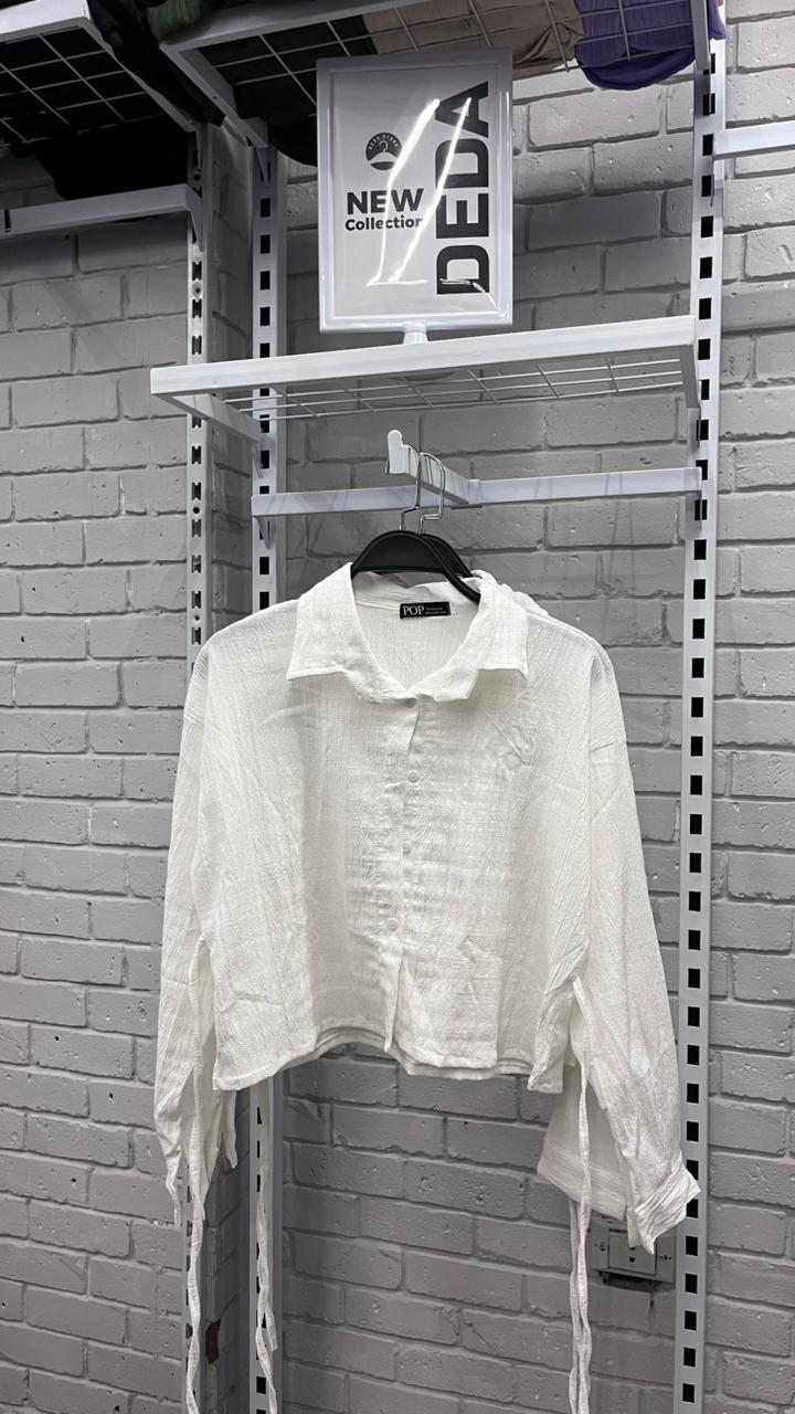 cropped shirt white Preview Image