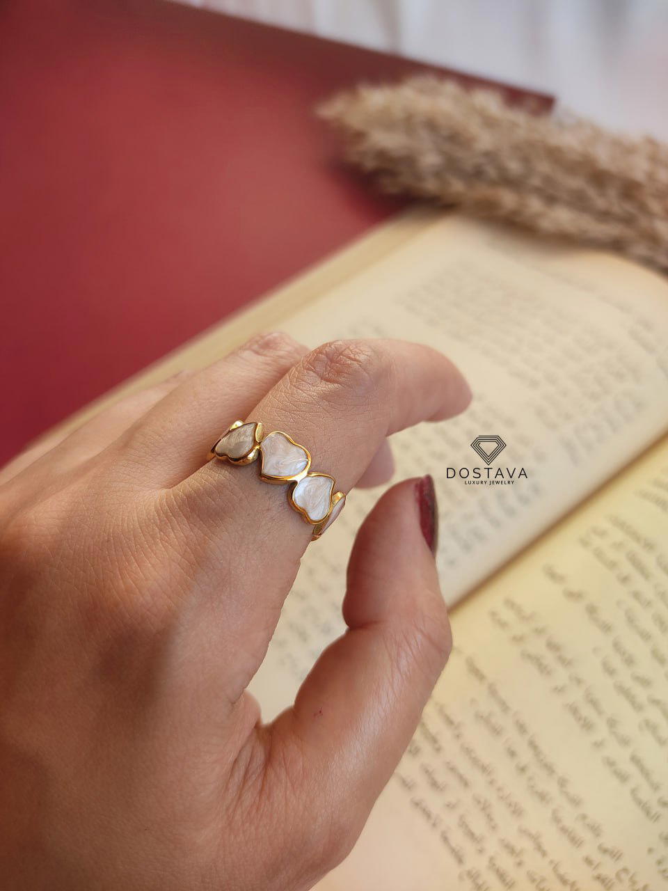 خاتم قلوب صدف فرى سايز  Preview Image