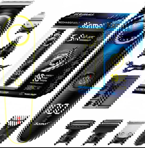 Kemei KM-696 – مجموعة العناية الشخصية 5 في 1 للرجال Image 4 Preview