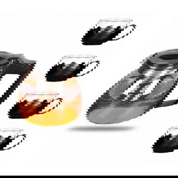 جالون زجاجي مع 4 أكواب وشبكة تصفية مدمجة Image 1 Preview