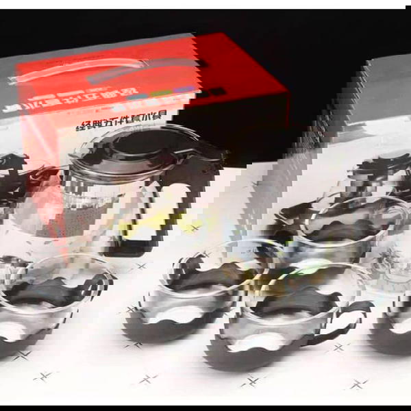 جالون زجاجي مع 4 أكواب وشبكة تصفية مدمجة Image 2 Preview