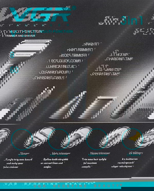 ماكينة الحلاقة المتكاملة 3 في 1 VGR V-210  Image 1 Preview