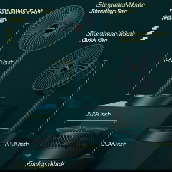 مروحة مكتب شحن – قابلة للطي ومثالية لكل مكان! Image 5 Preview