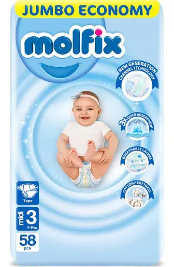 مولفكس مقاس 3 عدد58حفاضة Image 1 Preview
