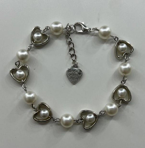  ♯┆Pearl heart bracelet .ᐟ ༉‧₊˚. Preview Image