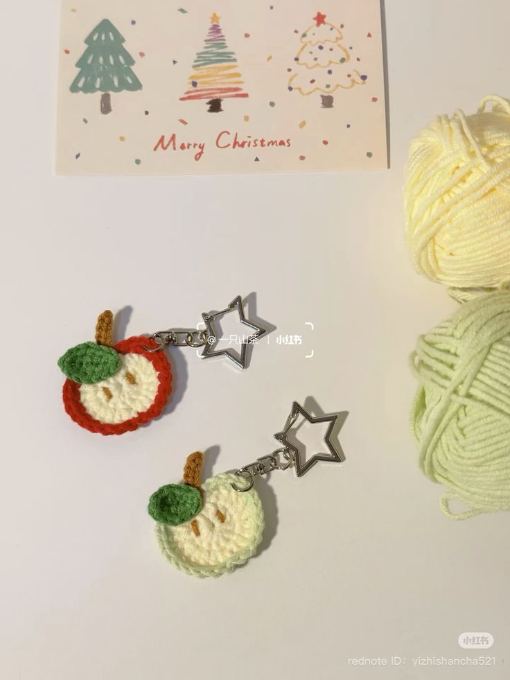crochet apple keychain  Preview Image