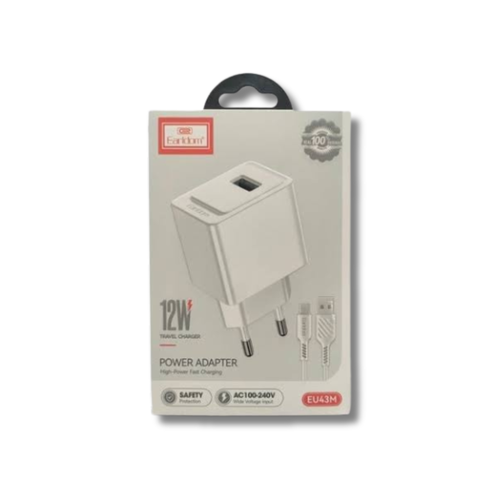 (12W USB Charger With Micro USB Cable Compatible With Smartphones Preview Image