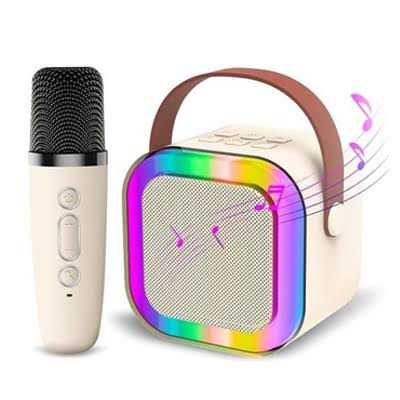 Music speaker (BDT-K22) - wireless Bluetooth connection - equipped with microphone - colorful lighting (Pink) Preview Image