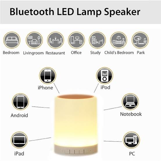 Portable Bluetooth Speaker with Smart Touch Control Lamp, Brightness & Colour Control, Touch LED Night Light Lamp, CL-671 Preview Image