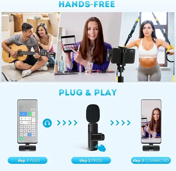 الميكروفون المزدوج الوايرليس k9 Image 3 Preview