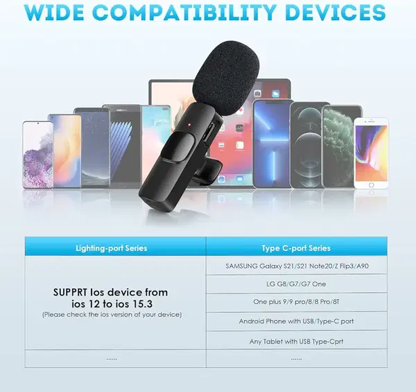 الميكروفون المزدوج الوايرليس k9 Image 4 Preview