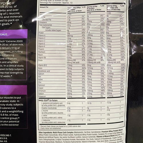MuscleTech - MassTech Extreme 2000 5.4kg Image 2 Preview