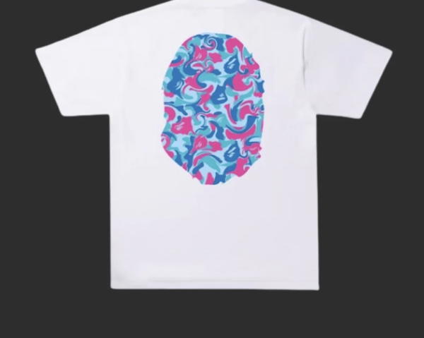 WHITE AND BLUE CAMO BAPE STA SAKURA TEE Image 2 Preview